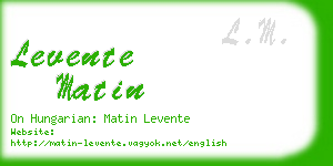 levente matin business card